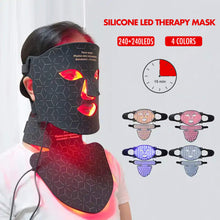 Load image into Gallery viewer, LED Light Therapy Face Mask & Neck, Silicone Gel Red and Infrared Therapy Machine for Skin Rejuvenation Anti-Wrinkle Acne