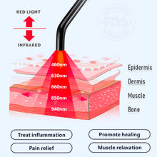 Load image into Gallery viewer, Red Light Therapy Device 460nm 630nm 660nm 850nm 940nm (5-in-1) with Extra Small Wand for Ear, Mouth and Nose

