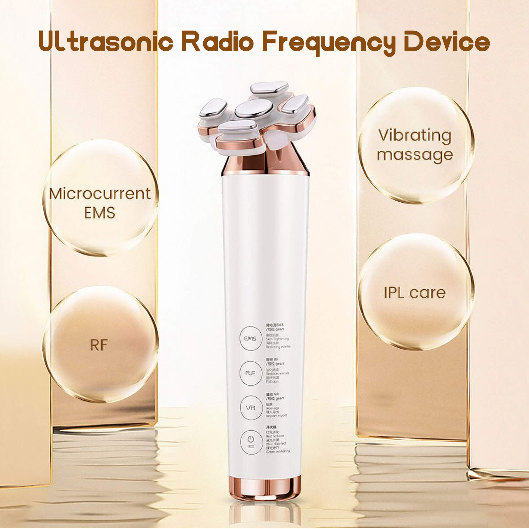 RF Beauty Instrument Home Facial Instruments, EMS Microcurrent Photon ...